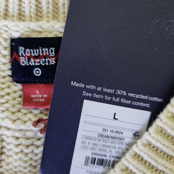 Croquet Stripe Cable Knit Sweater - Rowing Blazers x Target NWT - Picture 10 of 11